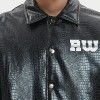 Chaqueta de cuero sintético para hombre | Acolchada | Estampada a medida | Abotonada | Fabricante de ropa de calle