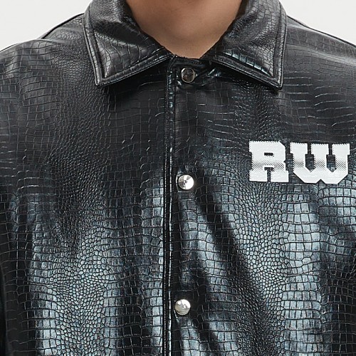 PU Leather Jacket Men | Padded | Custom Printed | Button Up | Streetwear Manufacturer