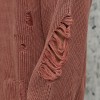 Distressed Knit Sweater For Men | Crew Neck | Vintage Acid Wash Angora Red | Streetwear
