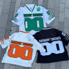 Camiseta de fútbol de corte cuadrado y corto | Ropa de calle personalizada | Gráfico bordado | Camisetas de malla unisex