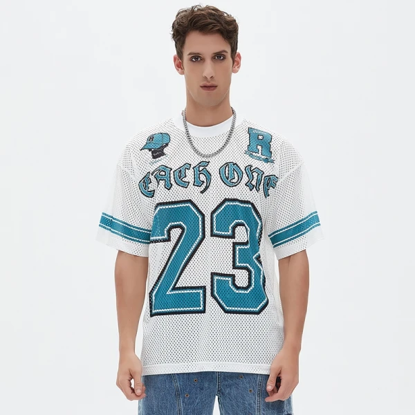 Mesh Jersey Men | Athletic Football T shirt | Oversized Fit | Best Streetwear Manufacturers