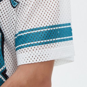 Camiseta de malla para hombre | Camiseta deportiva de fútbol | Ajuste holgado | Los mejores fabricantes de ropa de calle