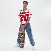 Cropped Jersey T-shirt Men | Patch Embroidery | Sports Mesh | Custom Streetwear Manufacturer