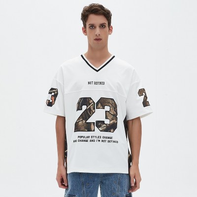 Football Jersey T shirt Men | Real Tree | Applique Embroidery | Oversized | Streetwear Manufacturer