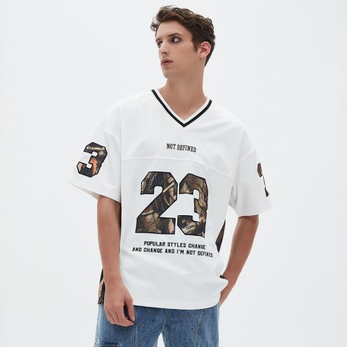 Football Jersey T shirt Men | Real Tree | Applique Embroidery | Oversized | Streetwear Manufacturer