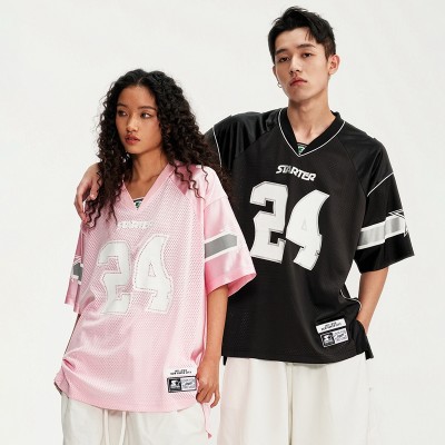 Oversized Jersey T shirt Women | American Vintage Sports | V Neck | Printing | Streetwear Supplier