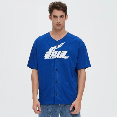 Klein Blue Baseball Jersey Men | Applique Embroidery | Printed | Mesh T shirt | Custom Streetwear