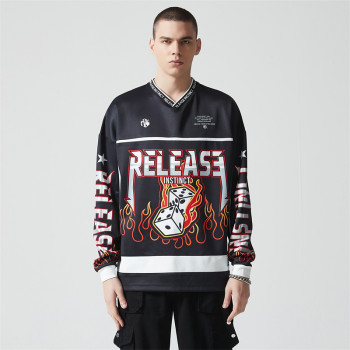Custom Long Sleeve T shirt Men | Hockey Jerseys | Full Sublimation | Streetwear Cltohing Supplier