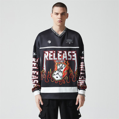 Custom Long Sleeve T shirt Men | Hockey Jerseys | Full Sublimation | Streetwear Cltohing Supplier