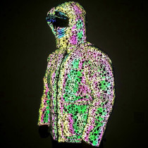 Rainbow Reflective Puffer Jacket Men | Luminous | Hooded | Zip Up | Custom Streetwear Manufacturer