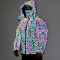 Rainbow Reflective Puffer Jacket Men | Luminous | Hooded | Zip Up | Custom Streetwear Manufacturer