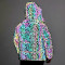 Rainbow Reflective Puffer Jacket Men | Luminous | Hooded | Zip Up | Custom Streetwear Manufacturer