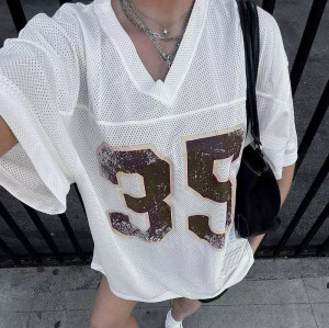 Oversized Jersey Women | Mesh T-shirt | Numbered Printed | Quiry Dry | Streetwear Supplier