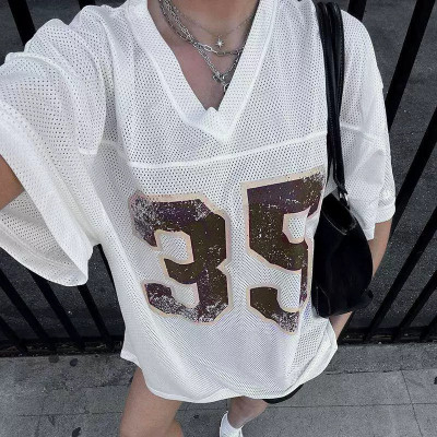 Oversized Jersey Women | Mesh T-shirt | Numbered Printed | Quiry Dry | Streetwear Supplier