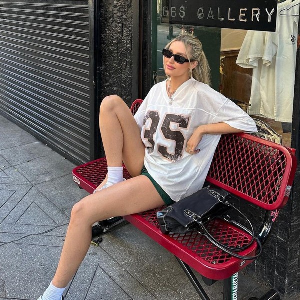 Oversized Jersey Women | Mesh T-shirt | Numbered Printed | Quiry Dry | Streetwear Supplier