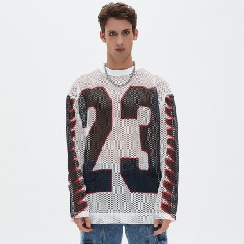 Long Sleeve Mesh Jersey Men | Oversized | Large Number Printed | Streetwear Supplier