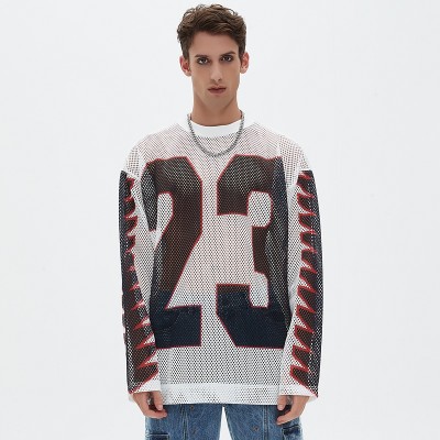 Long Sleeve Mesh Jersey Men | Oversized | Large Number Printed | Streetwear Supplier