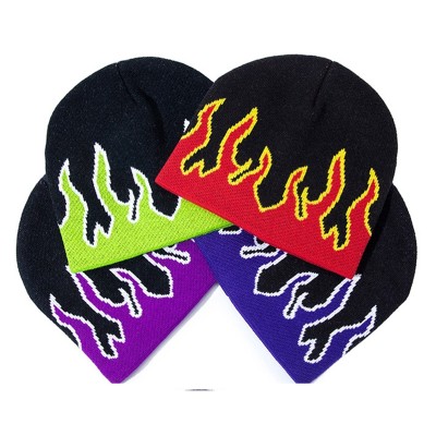 Custom Beanie Knitted Hat | Fall Winter | Soft Cotton | Flame | For Men And Women | Streetwear Caps