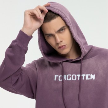 Purple Vintage Washed Hoodie Men | Oversized | Cotton | Custom Luxury Streetwear