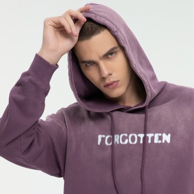 Purple Vintage Washed Hoodie Men | Oversized | Cotton | Custom Luxury Streetwear