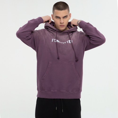 Purple Vintage Washed Hoodie Men | Oversized | Cotton | Custom Luxury Streetwear
