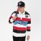 Striped Long Sleeve Polo Shirt | Leather Contrast | With Embroidery Logo | Custom Streetwear