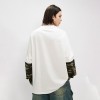 Double Layer Long Sleeve T-shirt | Oversized | Camo Sleeve | Printing Logo | High Street Men