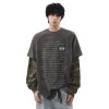 Double Layer Long Sleeve T-shirt | American Retro | Camouflage | Oversized Streetwar Men