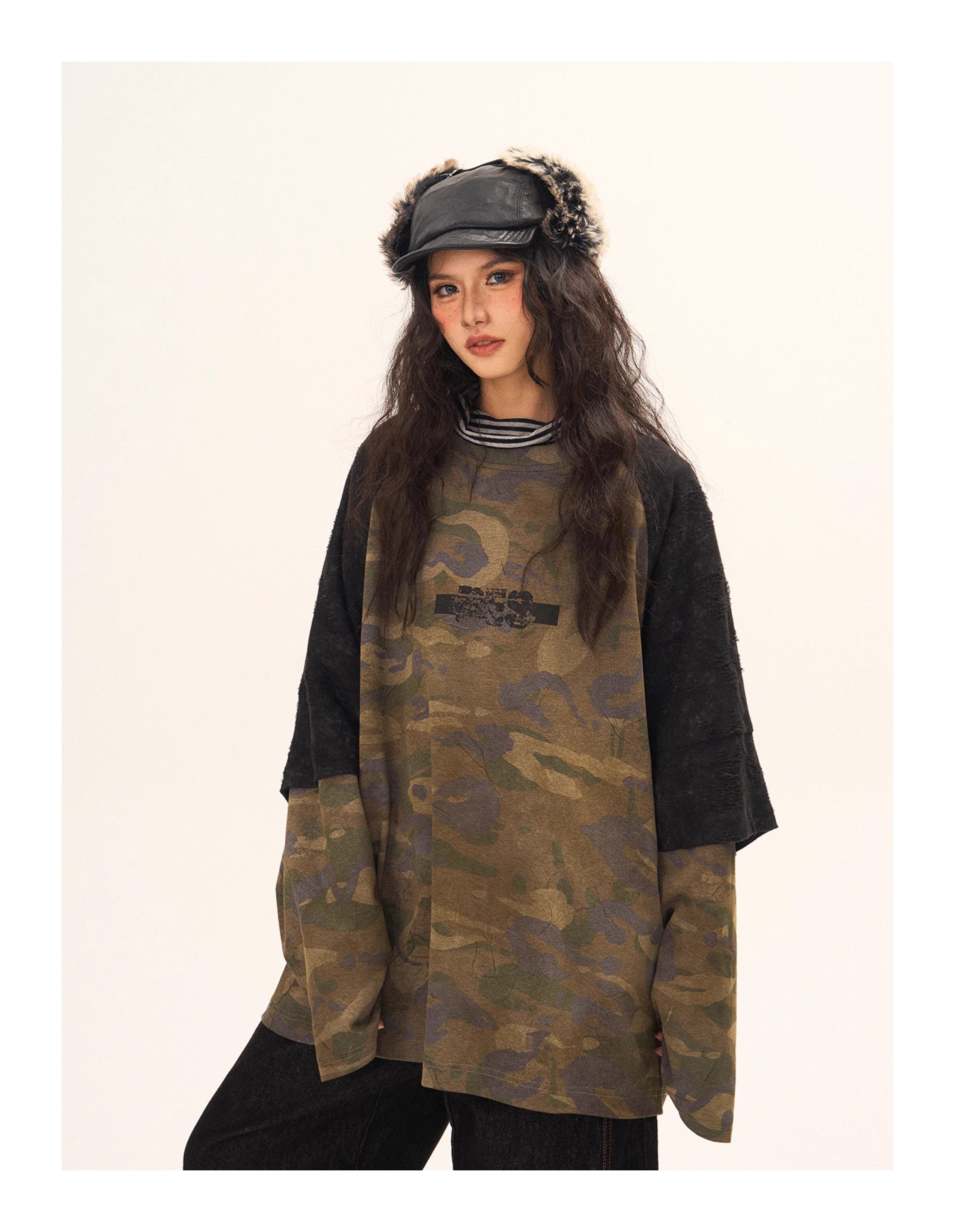 Double Layer Long Sleeve T-shirt Women