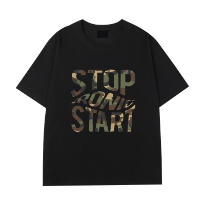 Oversized T shirt Men | Camo Letter | 100% Cotton | Streetwear | Summer 2025