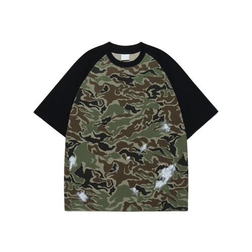 Camouflage T shirt Men | Heavy Weight | 280 GSM | Raglan Sleeve |  | Custom Summer Streetwear