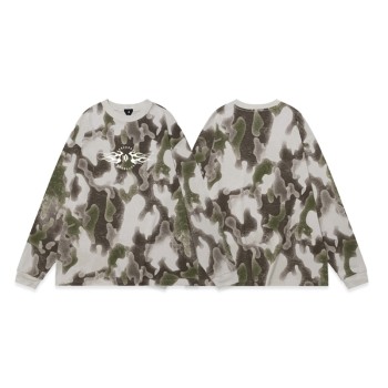 Vintage Camo Long Sleeve | Oversized T-shirt Men | Spring Autumn Streetwear