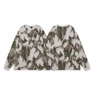 Vintage Camo Long Sleeve | Oversized T-shirt Men | Spring Autumn Streetwear