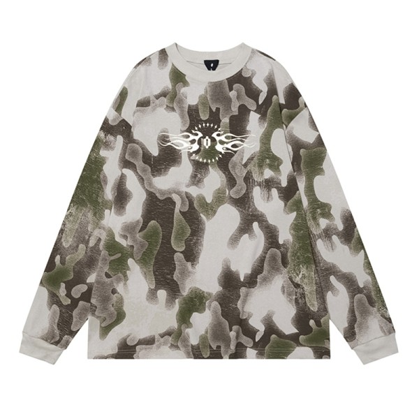 Vintage Camo Long Sleeve | Oversized T-shirt Men | Spring Autumn Streetwear