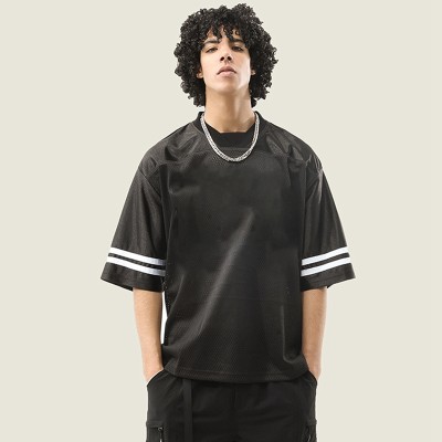 Mesh Jersey T-shirt | 240 GSM | Retro Soccer Basketball | V Neck | Y2K Clothing Men