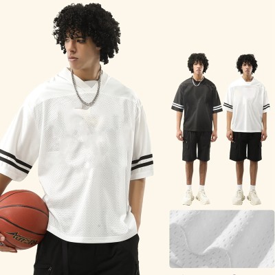 Mesh Jersey T-shirt | 240 GSM | Retro Soccer Basketball | V Neck | Y2K Clothing Men