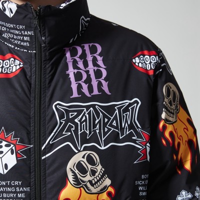Graphic Print Puffer Jacket Men | Boxy Fit | Padded | Streetwear Manufacturer China