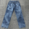 Vintage Wash Graffiti Jeans Men | Straight Leg Denim Pants | Digital Print | Suppliers of Clothing