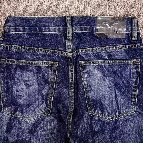 Vintage Wash Graffiti Jeans Men | Straight Leg Denim Pants | Digital Print | Suppliers of Clothing