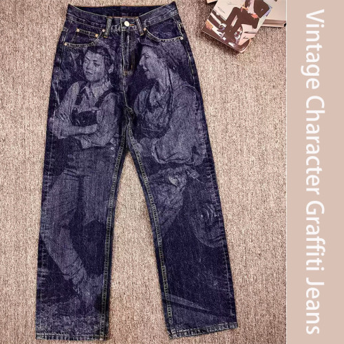 Vintage Graffiti Jeans: Wearable Art, Evolving with You