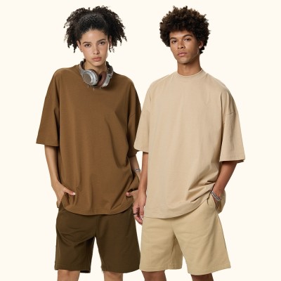 Mock Neck Oversized T-shirt | 230 GSM Heavy Cotton | Drop Shoulder | Blank Streetwear