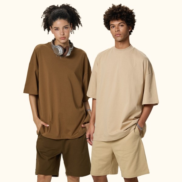 Mock Neck Oversized T-shirt | 230 GSM Heavy Cotton | Drop Shoulder | Blank Streetwear