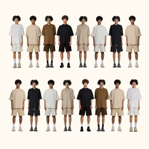 Mock Neck Oversized T-shirt | 230 GSM Heavy Cotton | Drop Shoulder | Blank Streetwear