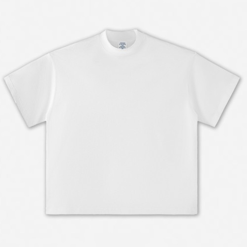 Mock Neck Oversized T-shirt | 230 GSM Heavy Cotton | Drop Shoulder | Blank Streetwear