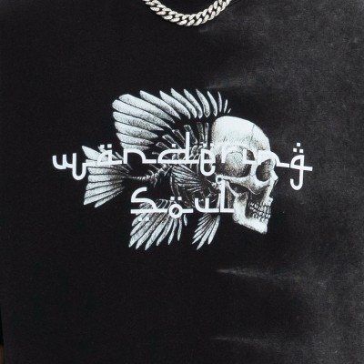 Boxy Cropped T-shirt Men | Acid Wash Sun Faded | Graphic | 260 GSM | Oversized Streetwear