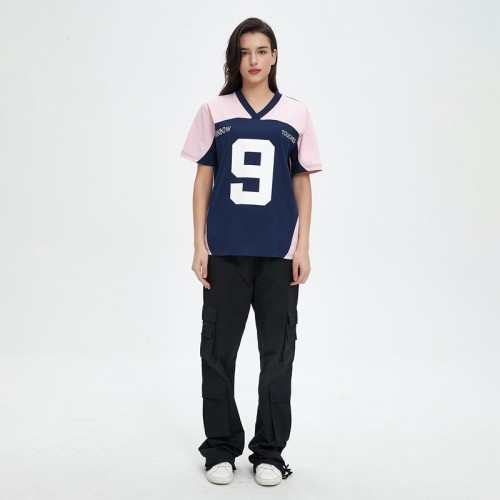 Oversized Jersey Women | V Neck | With Logo Print | Customize T-shirt