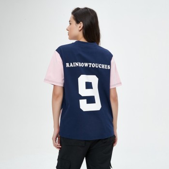 Oversized Jersey Women | V Neck | With Logo Print | Customize T-shirt