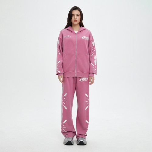 Zip Up Hoodie and Sweatpants Set | Acid Wash | Oversized | French Terry | Women Tracksuit
