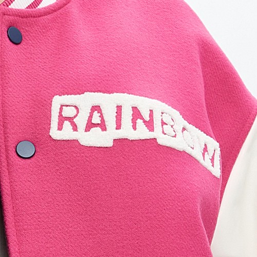 Color Block Varsity Jacket | Chenille Emrboidered and Print | Streetwear Women