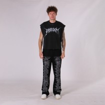 Rhinestone DTG Tank Top Men | Acid Wash | Custom Sports Streewear